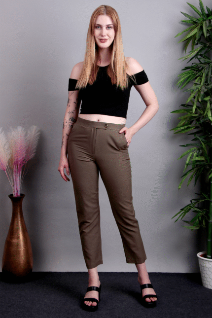 Brown Cotton Pants