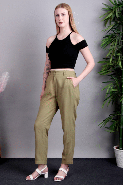 Olive Green Linen Pants